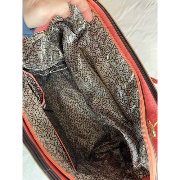 Womens Large Handbag Nude Peach White 12x9" GUC - Picture 6 of 6